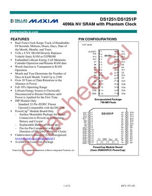 DS1251W-120IND datasheet  